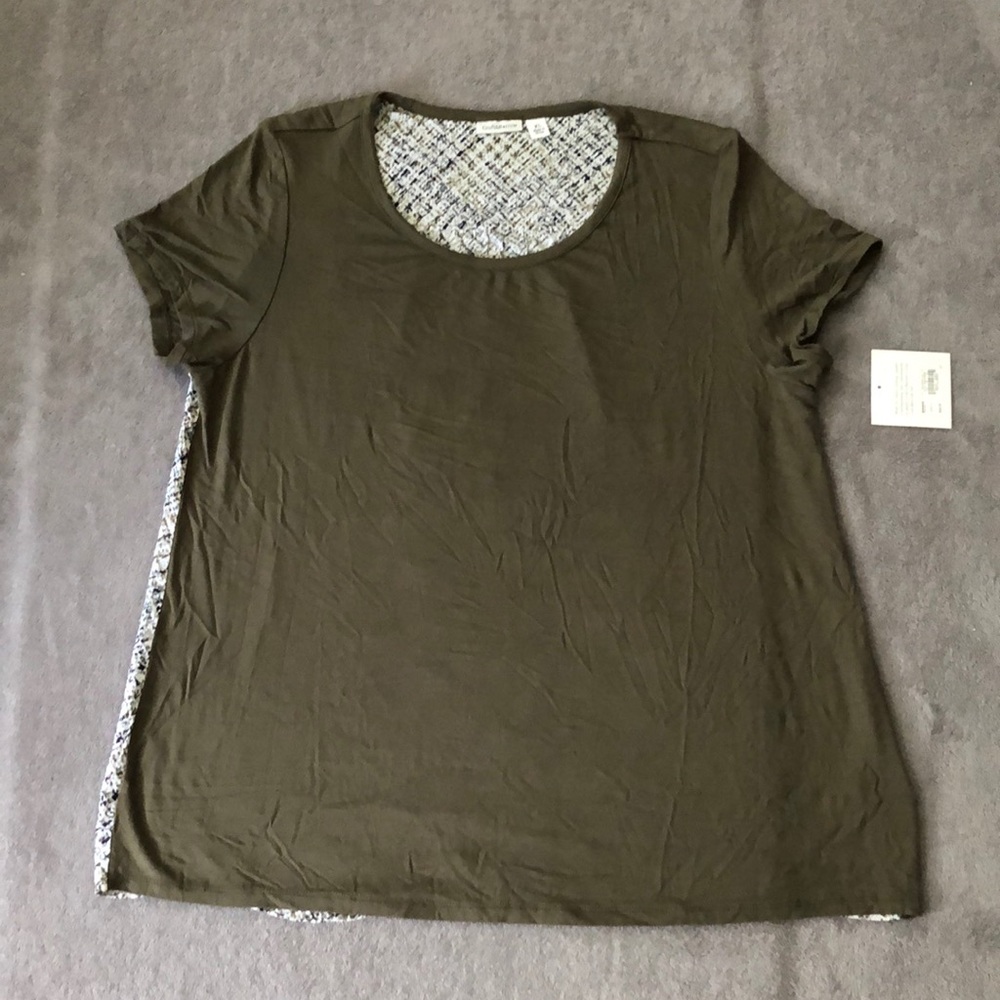 Kohl’s Croft & Barrow Green Mixed Media Shirt XL